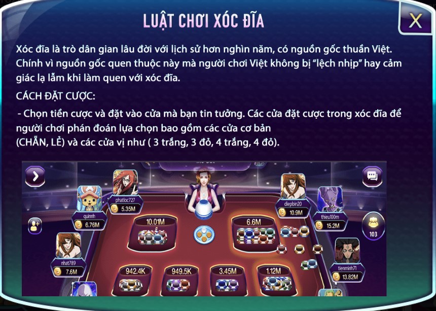 Luật chơi và cách chơi Xóc đĩa online